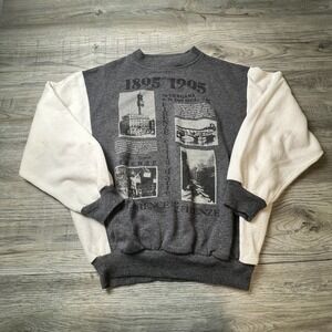 Art Sweatshirt Mens XL Gray White Florence Italy Graphic Vintage Made In Italy